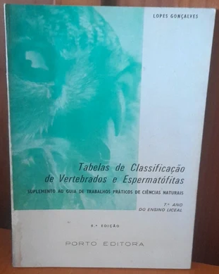 Tabelas de Classificação de Vertebrados e Espermatófitas de Lopes Graça